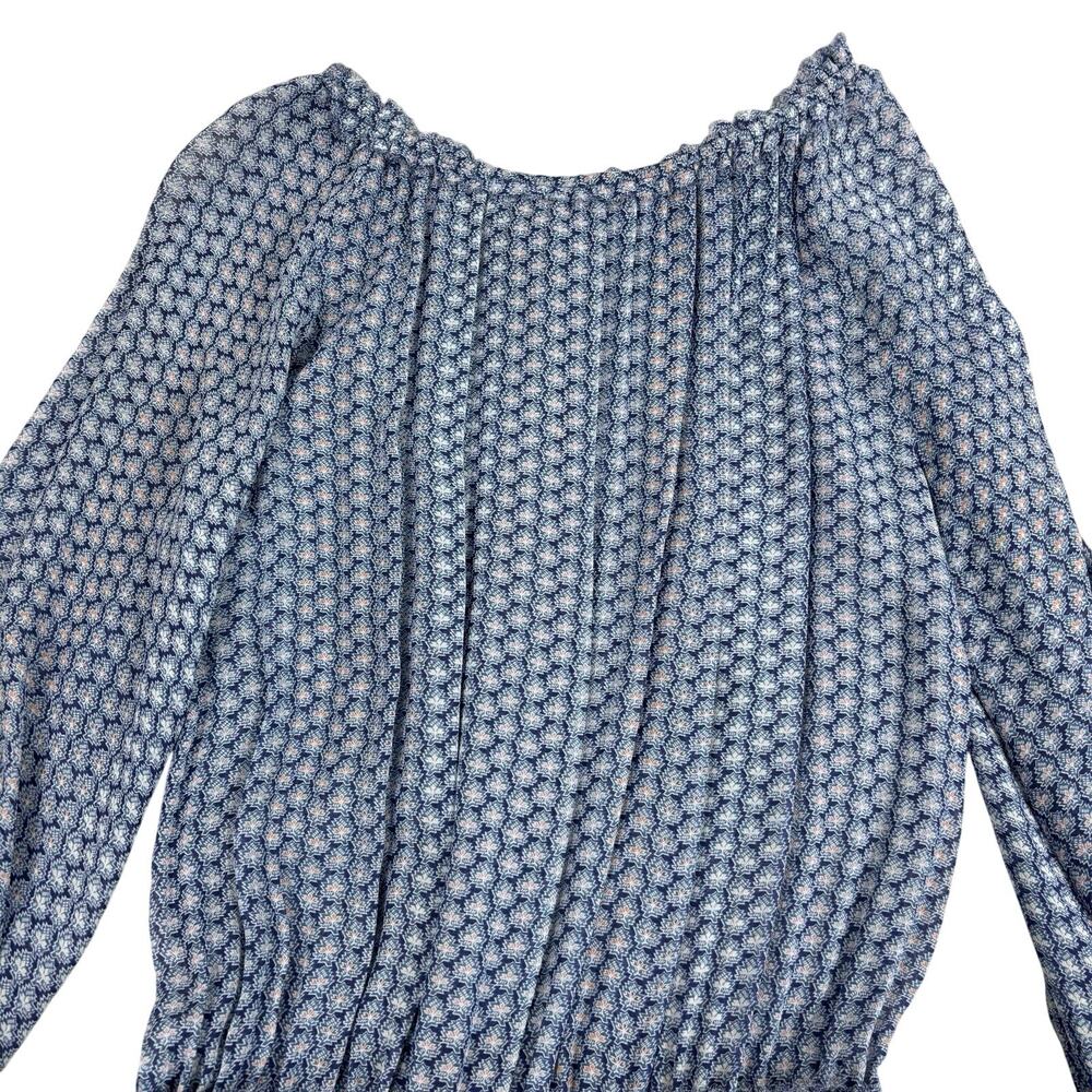 LoveShackFancy Blue Popover Mini Dress Long Sleeve Tiered Ruffle Size M - Picture 6 of 12